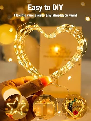 btfarm 4 Pack Fairy Lights Battery Operated, 16FT 50 LED Twinkle Lights | Timer Dimmable, USB Powered String Light, 8 Mode Cuttable Wire Light Waterproof for Christmas Indoor Bedroom, Warm White thumbnail 7