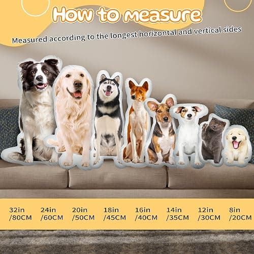 Easycosy Custom Photo Pillow, Personalized Pet Pillow Shaped Like Your Dog Cat, Customized Stuffed Animal Picture Pillowcase, Christmas Birthday Funny Gag Gifts for Her Him Pet Lovers(8 Inch) thumbnail 6
