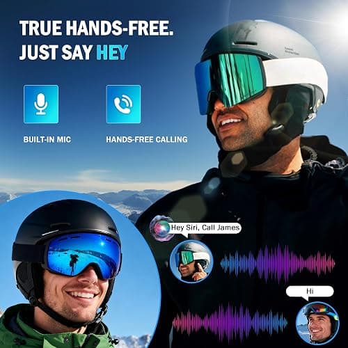 Wireless Bluetooth 6.0 Ski Helmet Speakers - 30H Playtime, Glove-Friendly, HDR Audio, IPX5 Waterproof, Rechargeable Drop-in Headphones with Built-in Mic for Skiing & Snowboarding Audio Ready Helmets thumbnail 8