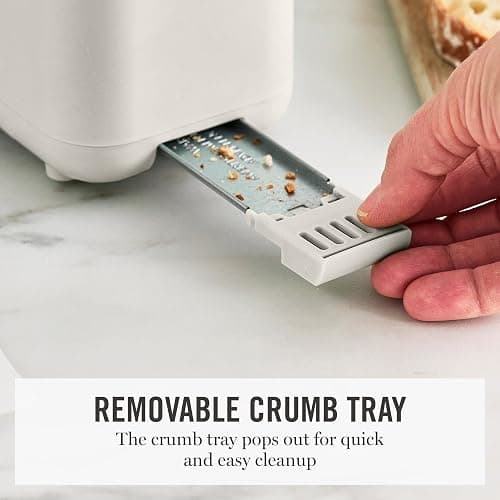 Martha Stewart 2 Slice Long Slot Toaster, Extra Wide for Sourdough & Bagels, 10 Setting Shade Control, Removable Crumb Tray, Self-Centering Design, Defrost/Reheat, Cancel, Slim Space-Saving, Linen thumbnail 8