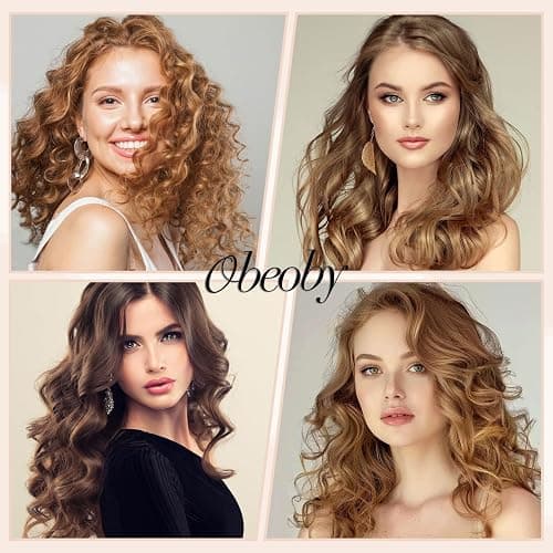 obeoby 4 Sizes Self-Grip Hair Rollers Curlers Set for Women, Pink | No-heat Set with Clips Comb (25, 36, 48, 60mm) Plastic Jumbo Large Small for Long Short Curly Bangs Styling Accessories Gifts thumbnail 6