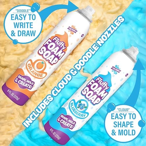 Tub Works® Fluffy Foam Soap, Variety 6 Pack | Shape, Mold & Create Bath Art with Soft Bath Foam for Kids | Gentle, Cleansing Kids Bath Soap | Easy-to-Use Spray Nozzles | Fruity, Fun Bath Colors thumbnail 7