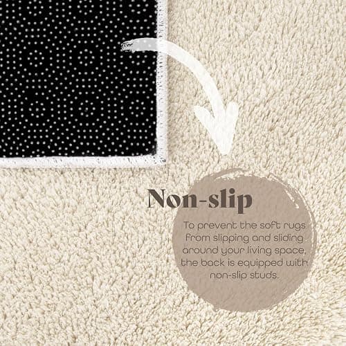 TT Home Tapis Poil Ras Tapis De Salon Monochrome Design Moderne Lavable, Couleur: Crème, Dimension:140x200 cm - 140x200 cm - Crème thumbnail 6