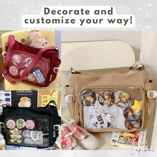 Lapimou Ita Bag Cute Kawaii Shoulder Crossbody Pin Display Ita Purse with Insert thumbnail 6