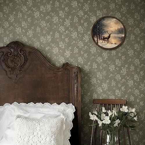 VONTP Vintage Moody Farmhouse Deer Wall Art Decor, Rustic Winter Forest Deer Landscape Wooden Wall Hanging Decor for Home Bedroom Living Room Cabin, 9.8x9.8 Inch thumbnail 6