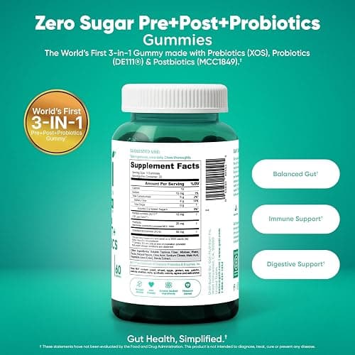 Goli Zero Sugar Trio - World's First 3-in-1 Pre, Post, Probiotic, Apple Cider Vinegar with Vitamin B12 and Probiotics, Ashwagandha & L-Theanine, Vitamin D Gummies, 90 Count (3-Bottle Set) thumbnail 4