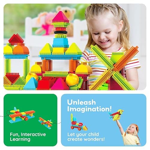 PicassoTiles 120pcs Hedgehog Interlocking Building Blocks Tiles Construction Toy Set Learning Playset STEAM Development Preschool Kindergarten Toy for Kids Age3+ PTB120 thumbnail 5
