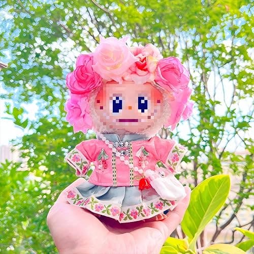 2025 Clothes for La Boo Boo(no Dolls), 4PCS Suit with Flowered Hat Designed for Lububu Doll Clothes, Multiple Stylish Outfit, Used for Your 15&17cm Dolls (Suit I) thumbnail 4