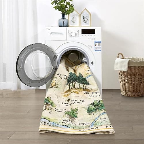 Estmy Washable Vintage Woodland Rug, 3ft Cute Fun Nursery Rugs for Girls Boys Neutral, Soft Stain Resistant Hundred Acre Wood Map Carpet, Cartoon Retro Kids Play Roud Rug Circle Infant Playmat thumbnail 7