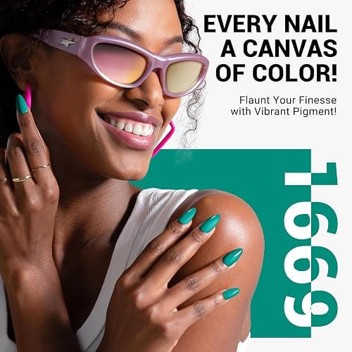 MelodySusie Green Gel Nail Polish,0.5fl oz Soak Off UV LED Turquoise Green Gel Polish Gift for Women Nail Art Manicure Salon DIY Nail Design Decoration at Home-1669 thumbnail 4