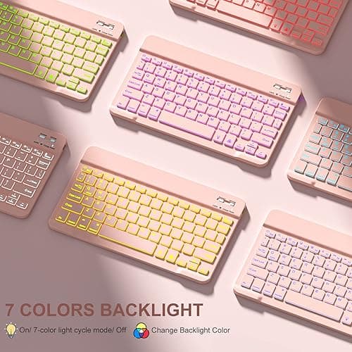 Harvopu Compatible for iPad Air 11-inch/Air 5th 4th Generation Case with Keyboard - Backlit Detachable, Folio Cover with Pencil Holder for iPad Air 11 Inch M3/M2 (2025/2024), Air 5/ Air 4 (Pink) - Pink thumbnail 7