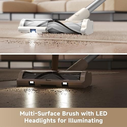 DREAME Cordless Vacuum Cleaner R10 Pure, 120AW Powerful Suction, Stick Vacuum Cleaner for Home, Anti-Tangle, LED Headlights, Up to 60 Mins Runtime, Lightweight for Carpet, Hard Floor, Pet Hair thumbnail 3