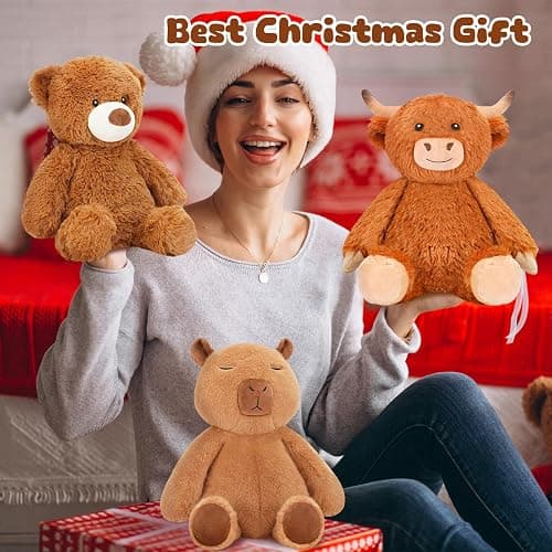 Finebee Weighted Stuffed Animals Bear Plush Heated Microwavable Weighted Plushise Stuffy Lavender Scented Bear Stuffed Animal Calming Gift for Kids and Adults thumbnail 2
