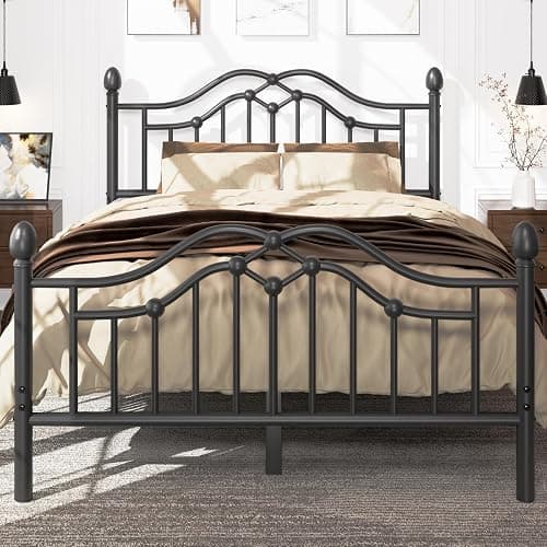 LoVinson Full Bed Frame with Headboard and Footboard, Modern Metal Platform Bed Frame Support Up to 1000LBS, Under Bed Storage, No Box Spring Needed, Easy Assembly, Black thumbnail 3