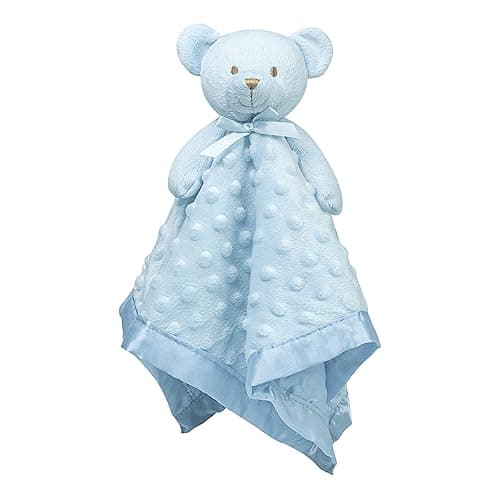 Pro Goleem Teddy Bear Lovey Baby Security Blanket for Boys and Girls Unisex Soft Lovie Baby Gifts for Newborn Toddler Snuggle Toy Stuffed Animal Blue 16 Inch - Image 1