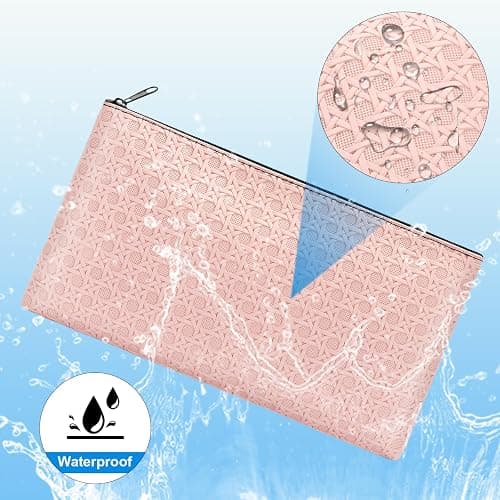Wteehn 2pack Money Bag, Cash Zipper Pouch, Bank Bags, Cash Wallet, Cosmetic Receipts Coins Small Tools Organizing Storage Bag thumbnail 3