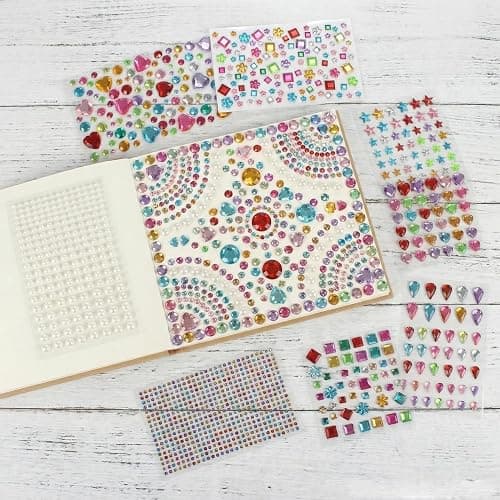 Gikboup 3521 Pieces Self Adhesive Jewels for Crafts, Gems Stickers for Kids, Flat Back Plastic Fake Jewels for Scrapbook Supplies and face gems thumbnail 9