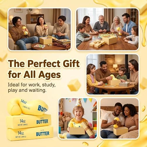 10in Giant Butter Squishy, Jumbo Big Butters 14oz Squeeze Stress Balls, Large Butter Stick Stress Relief Slow Rising Fun for Anxiety Relief Party Favors thumbnail 6