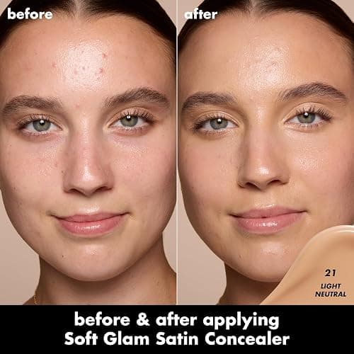 e.l.f. Soft Glam Satin Concealer, Medium Coverage For Blemishes & Under-Eye, Crease-Resistant, Long Lasting, Vegan & Cruelty-Free, 21 Light Neutral thumbnail 2