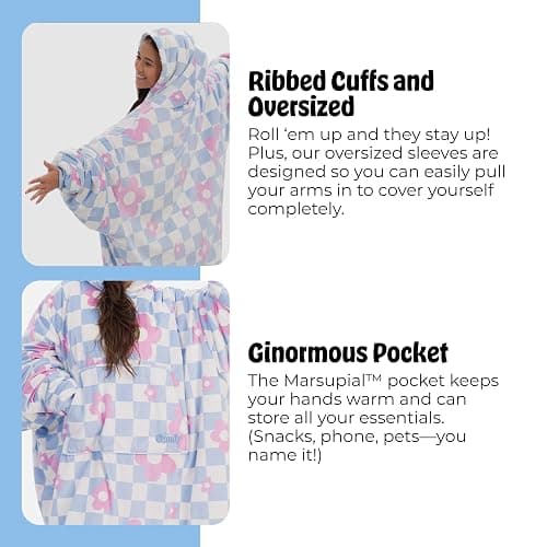 THE COMFY Original | Sherpa Lined Microfiber Fleece Wearable Blanket, Oversized Design with Hood and Pocket from Shark Tank thumbnail 5