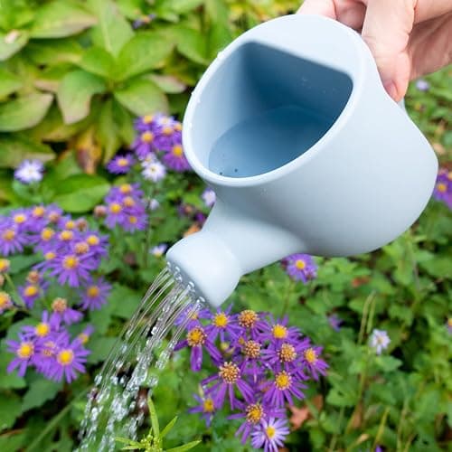 BLUE GINKGO Toddler Gardening Tools - Silicone Beach Toys, Garden Toys for Toddlers | Kids Shovel and Rake Set, Watering Can, Sand Molds | Outdoor Baby Gardening Set (Blue) thumbnail 7
