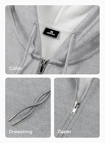 JMIERR Mens Full Zip Casual Cotton Hooded Fleece Drawstring Hoodies Pullover Sweatshirts Casual Long Sleeve Shirts thumbnail 8