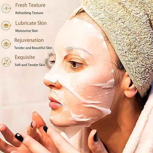 Meleell Collagen Sheet Face Masks Skincare Bulk Pack,Hydrating Spa Face Mask For Sensitive Skin,Anti Aging Facial Masks Sets For Women/Teen Girls(40 Combo Pack) thumbnail 2