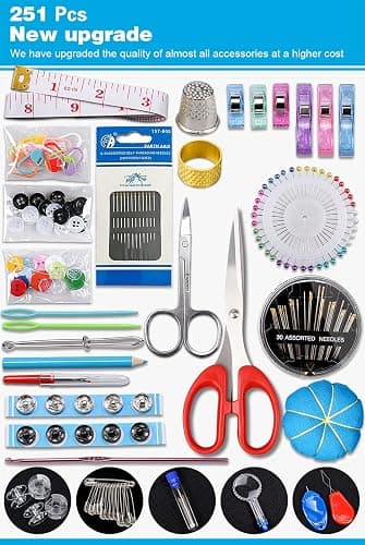 Large Sewing Kit for Adults: YUANHANG Newly Upgraded 251 Pcs Premium Sewing Supplies Set - Complete Sew Kit of Needle and Thread for Beginners - Travel Emergency - Basic Home Hand Sewing Repair Kits thumbnail 3