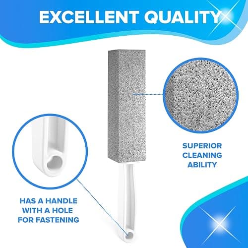 DISIWENE Pumice Cleaning Stone with Handle Toilet Bowl Cleaner Hard Water Ring Remover for Bath/Pool/Kitchen/Household Cleaning (4, 4 Pack with Handle) thumbnail 3