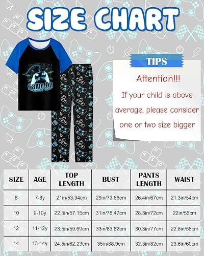 Fiodrimy Boys Pajamas Little Big Boys Short Sleeves and Pants Pajamas 2-Piece Pjs Set Kids Sleepwear Size 8-14 thumbnail 7