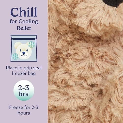 warmies Junior Microwavable & Weighted Stuffed Animals, Brown Curly Bear - Heated Stuffed Animal Plushie for Warmth & Comfort - Soft Plush Toys for Adults & Children (Boys, Girls, Babies & Toddlers) thumbnail 5