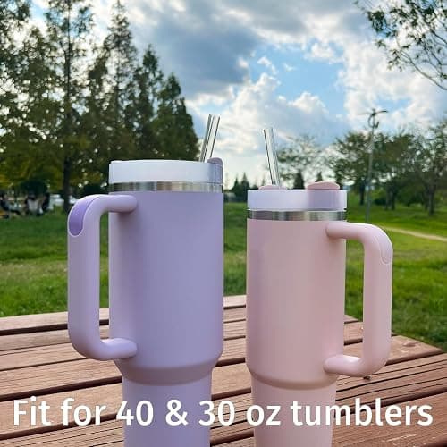 The best MOON 12 Inch Reusable Plastic Heart Straws for Stanley Cup 40 oz & 30 oz Tumbler Accessories Cute Clear Extra Long Replacement straw 4-Pack with brush Valentines Galentines day Gifts thumbnail 5
