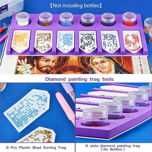 Diamond Painting Accessories Tray Organizer for Diamond Art Kits for Adults, Diamond Art Accessories Tools Kits, Diamond Art Storage Tray for Glitter Rhinestones, Diamond Bead Organizer Tray thumbnail 6