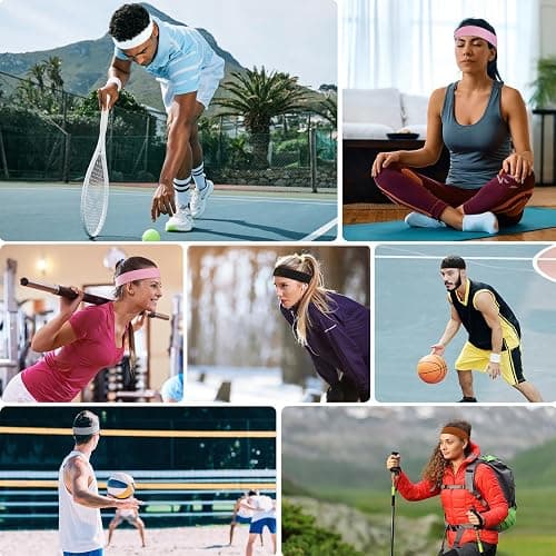 8 Pack Headbands for Women, Elastic Soft Hair Bands Non Slip Women's Fashion Headbands for Daily Workout Yoga Running thumbnail 4