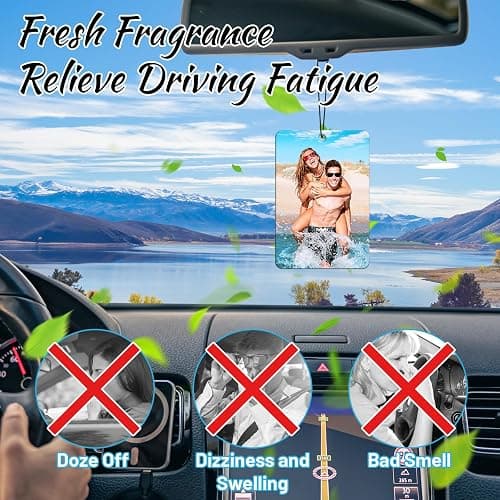 YATEDIY,Custom Air FreshenerCar-Double Sided photo Personalized Air FreshenerCar Multiple Fragrances DecorationsWardrobe,Bathroom,Hanging Ornaments(Unique Scented Gift)(Rectangle) thumbnail 2