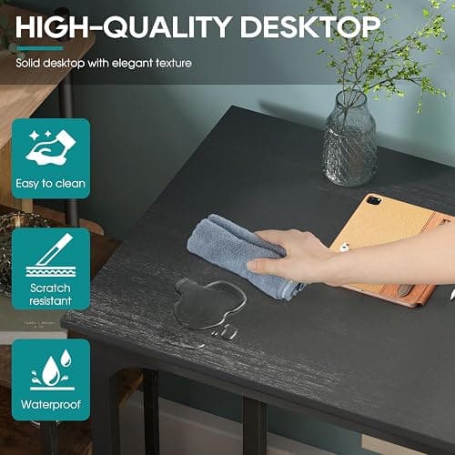 BestOffice Computer Desk,Home Office Desk, Modern Simple Style for Home Office Study Writing (Black, 39 inch) thumbnail 7