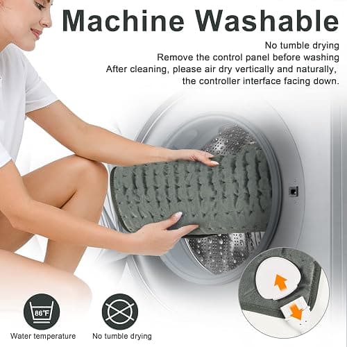 Heating Pad Electric Heat Pad, Hot Heated Pad,Moist Heat Heating Pad Moist and Dry Heat,Multiple Temp and Timer Settings (Gray green, 24"X12") thumbnail 3