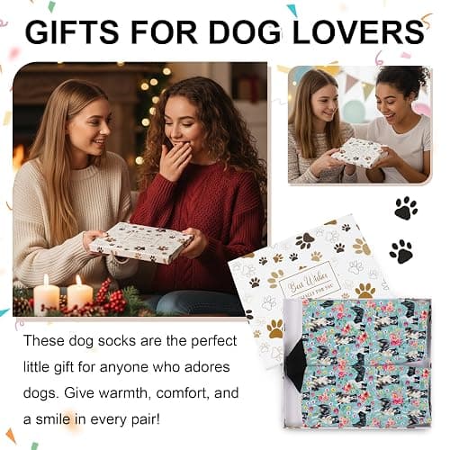 Yogusut Dogs Socks for Women, Dog Lover Gifts for Women, Funny Novelty Soft Comfort Socks, Gift for Dog Mom thumbnail 6