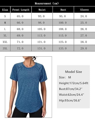 Gyabnw Women's Gym Shirts Short Sleeve Yoga Tops Workout Lightweight Quick Dry Back Mesh Loose Fit Sports Tops for Ladies thumbnail 2