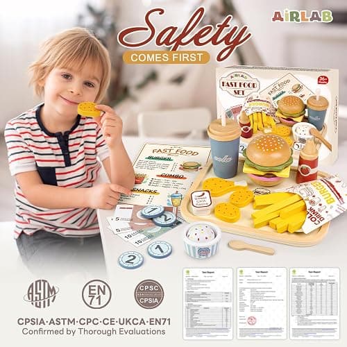 Wooden Play Food for Toddlers Pretend Play Sets 3-5 Year Old Food Toy Kitchen Accessories Birthday Gift for 3 Year Old Girl Boy 2-4 Age 4 5 6 Wood Educational Toys thumbnail 6