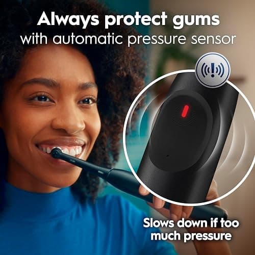 Oral-B Rechargeable Electric Toothbrush, iO Limited Simple Clean, 3 Cleaning Modes, Automatic Pressure Sensor to Protect Gums, Travel Case, Night Black thumbnail 4