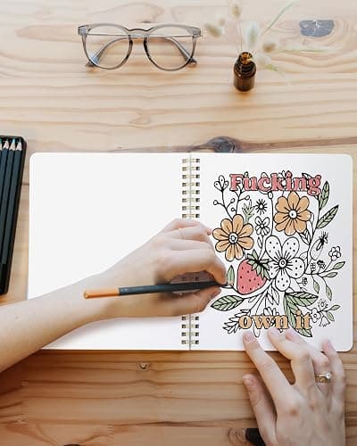 Beautiful Coloring Book Set of 2 for Adult Relaxation - Funny Coloring Books with Floral Designs for a lot of Laughs - The Perfect Stress-Relieving Gift for Women thumbnail 6