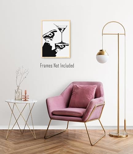 Bar Cart Accessories & Decor (UNFRAMED 12 x 16) Cocktail Wall Art Alcohol Drink Aesthetic Streetwear Fashion Shoes Sneaker Poster Wall Art Prints Martini Sneaker thumbnail 3