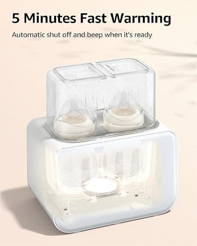 Baby Bottle Warmer, Grownsy 8-in-1 Fast Milk Warmer with Timer Breastmilk or Formula, Fits 2 Bottles, Accurate Temperature Control, with Defrost, Sterili-zing, Keep, Heat Baby Food Jars Function thumbnail 3