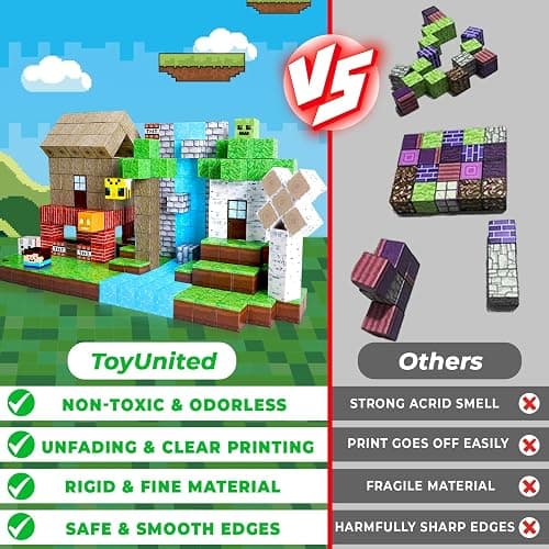ToyUnited Magnetic Blocks-100PCS Magnetic Building Blocks Magnet Cube Toys Stacking,Build Forest World Set,STEM Montessori Sensory Toys for Kids Boys Girls Age 3 4 5 6 7 8 9 10 Easter Birthday Gift thumbnail 4