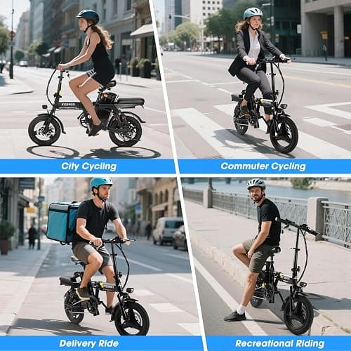 INSDRGN Electric Bike for Adults and Teens,14" Folding Adult E Bike with 650W Peak Motor,20MPH,28Miles Range,Advanced 9-Point Suspension & Dual Disc Brake,Removable Battery,UL 2849 Certified thumbnail 8
