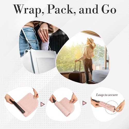 Milaya Beauty Vanity Accessories Heat Resistant Mat – Silicone Flat Iron & Curling Iron Holder, Non-Slip Vanity Mat & Hot Tool Mat for Home, Salon, or Travel Use thumbnail 5