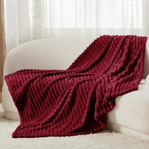 Bedsure GentleSoft Deep Red Blanket for Couch - Cozy Soft Blankets for Women, Cute Small Throws for Girls, 50x60 Inches thumbnail 6