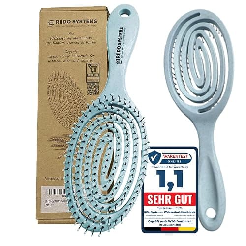 Ri|Do Systems Haarbürste ohne Ziepen - [TEST SEHR GUT] - Entwirrbürste u. Detangler Bürste für Damen, Herren & Kinder, für Locken, nasse, lange & feine Haare, Hair Brush, Reisebürste - aqua - Image 1