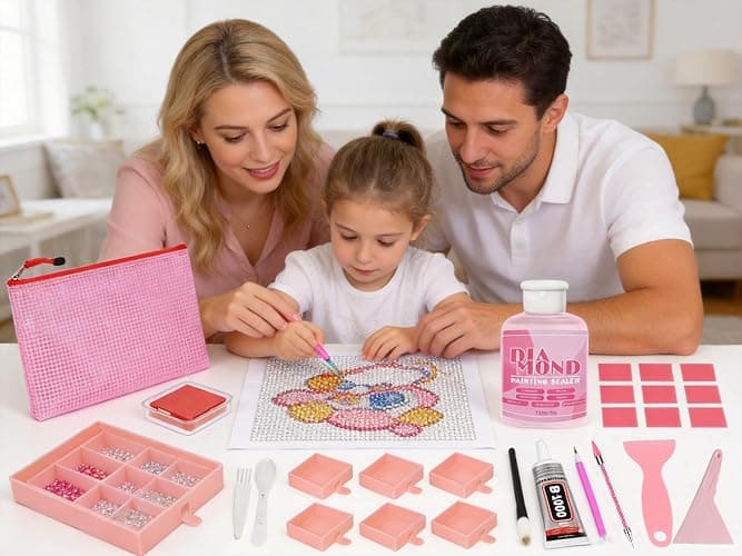 Rhinestone Picker Tools for Bedazzling Kit - 5D Diamond Painting Glue & B7000 Jewelry Glue for Craft, with 3 Picker Pens, 7-in-1 System Trays, 1 Brush, 10Pcs Clay, All-in-One Diamond Art Painting Set thumbnail 6